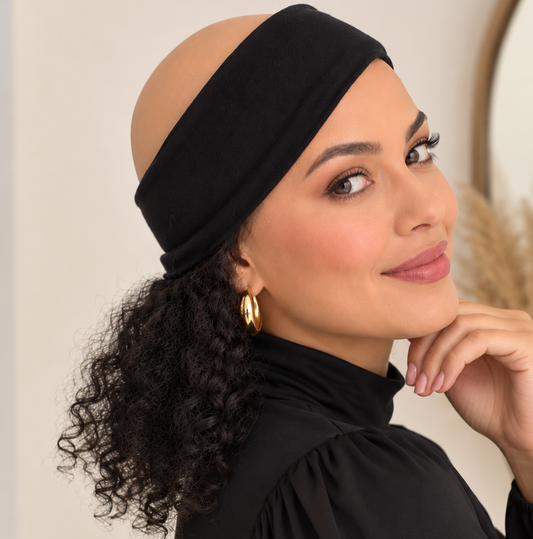 Bandana con cabello natural