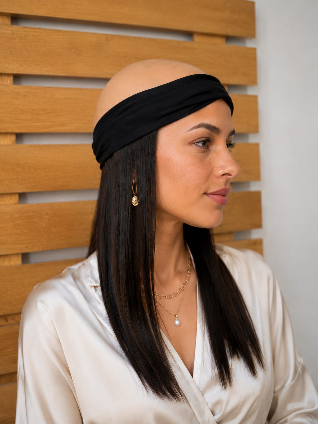 Bandana con cabello natural